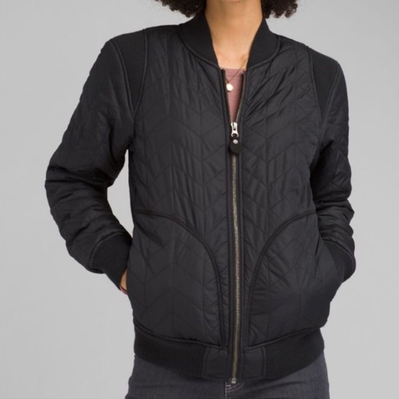 Prana Jackets & Blazers - Prana Black Diva Bomber Fleece Jacket Large
